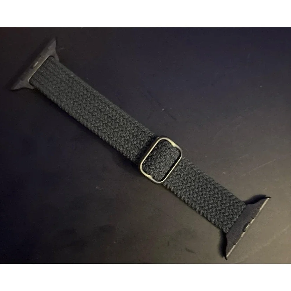 NEW Slim Woven Stretch Band in Black for Apple Watch 42mm/44mm/45mm